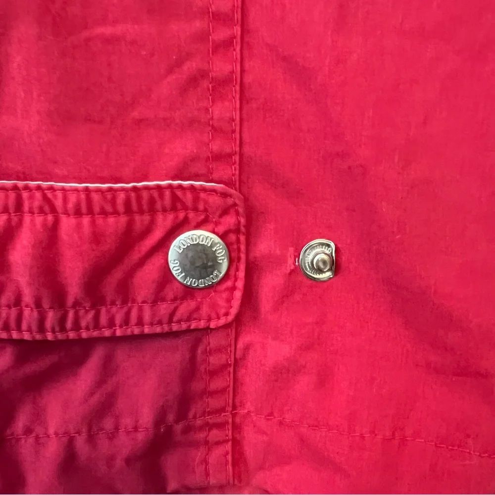 London Fog Red Jacket with Green Quilted lining - Picture 9 of 12